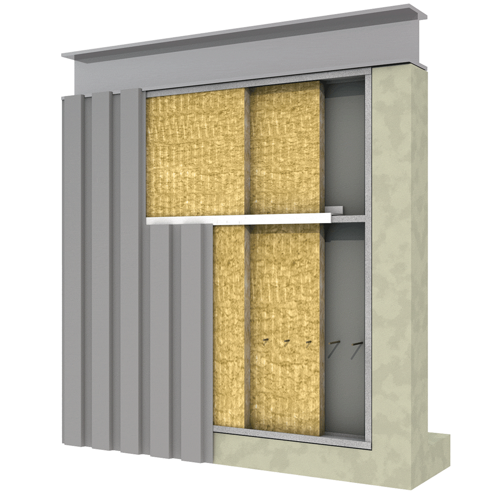 Double layer roock wool metal building insulation schematic