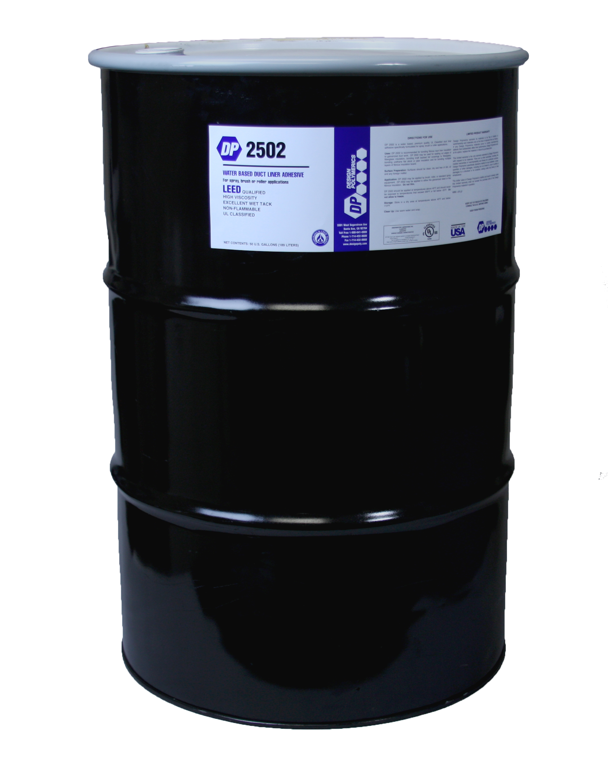 Design Polymerics DP 2502 Water Based Duct Liner Adhesive Drum