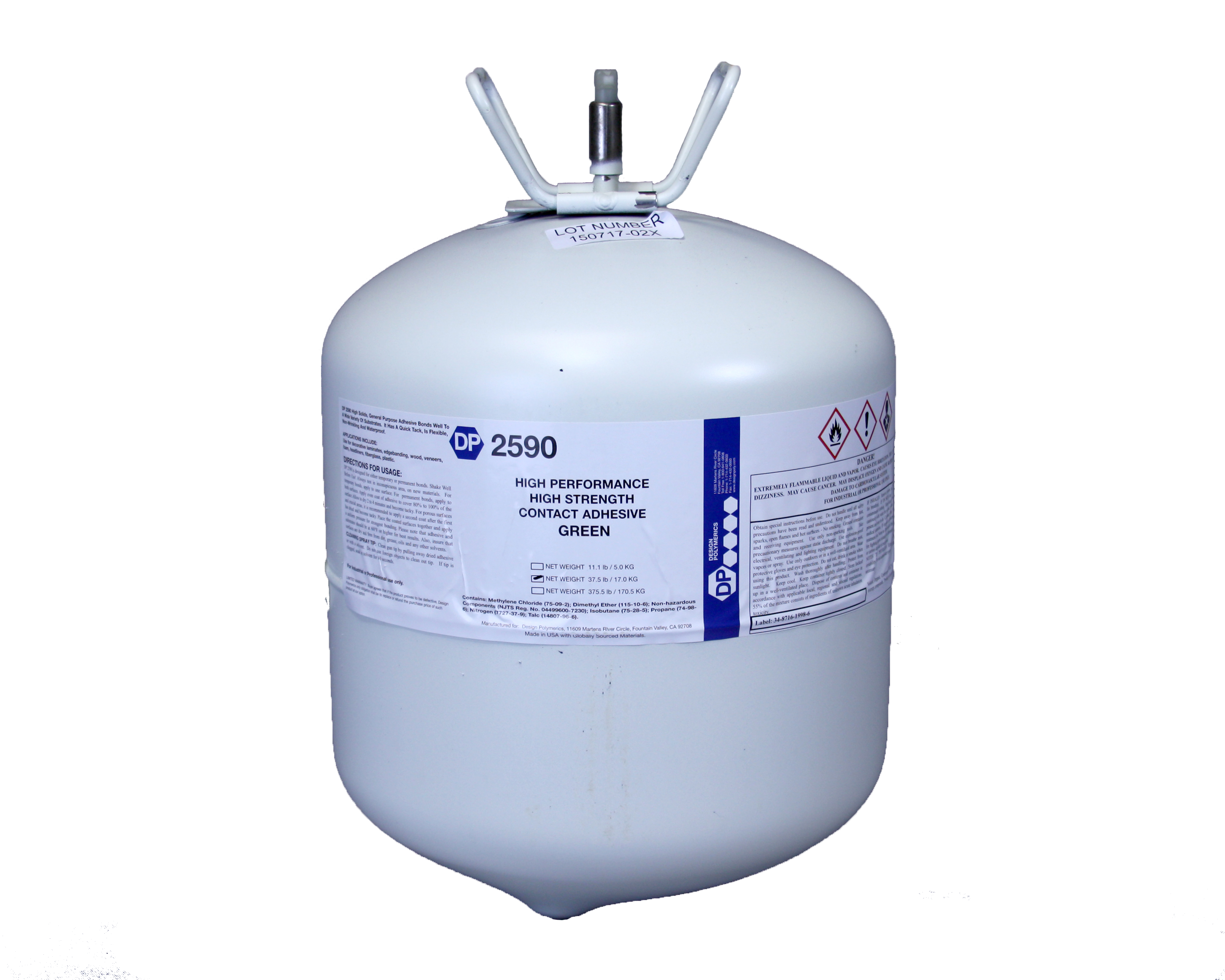 Design Polymerics DP 2590 Solvent Based Pressure Sensitive Insulation Spray Adhesive Canister